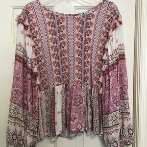 long sleeve AE blouse with balloon sleeves